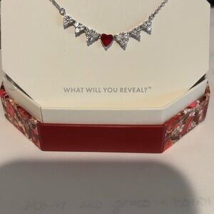 Silver and Red Heart Necklace